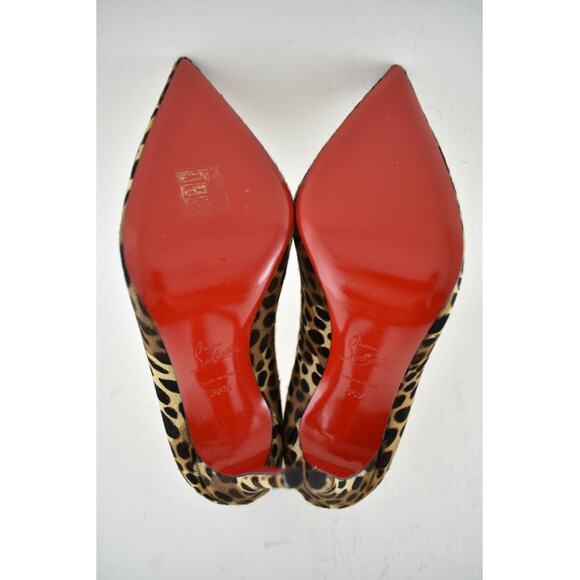 Christian Louboutin Kate 100 Pony Madagascar Leopard Black Brown Heel Pump 36.5 - Picture 12 of 12
